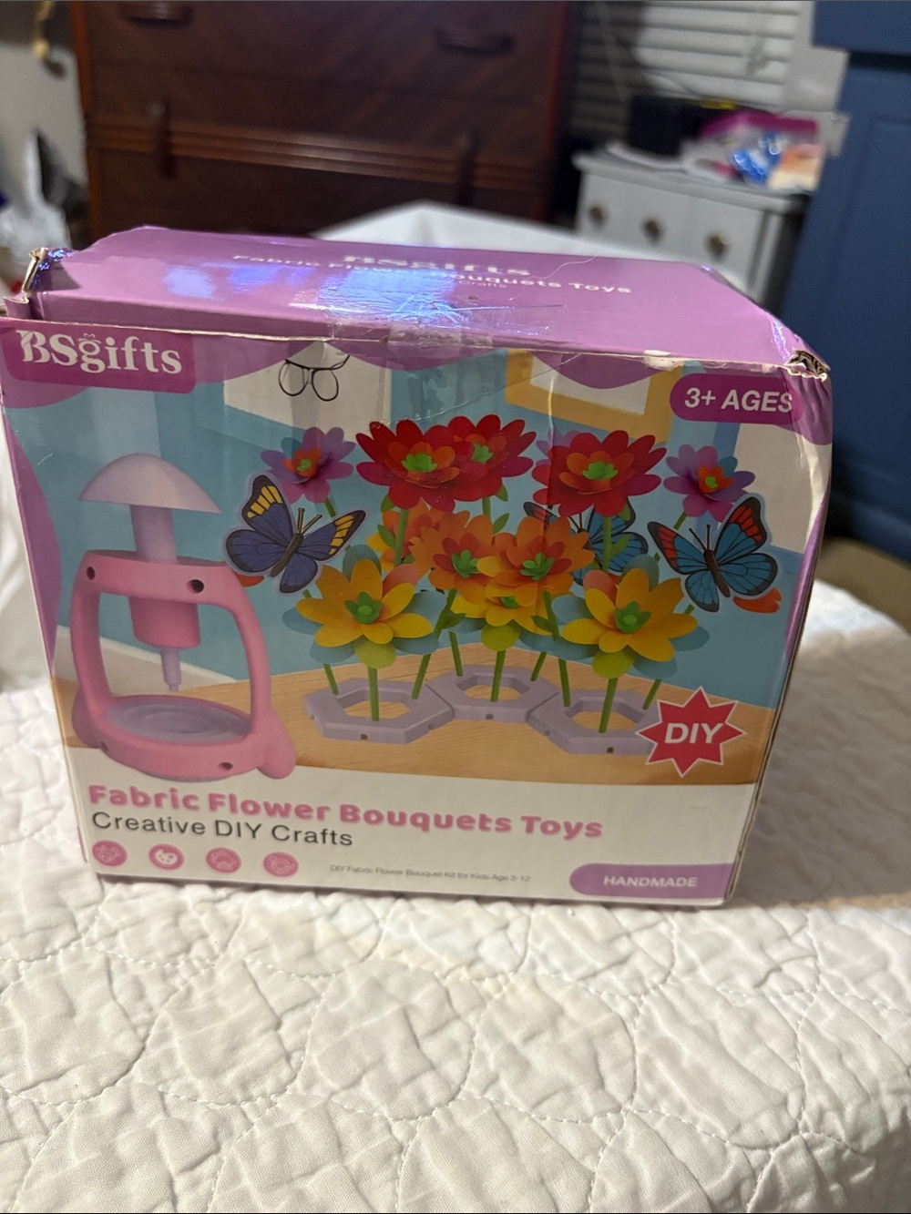 Pink Fabric Flower Bouquet DIY Craft Kit for Kids